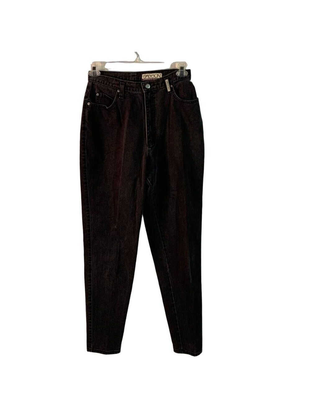 SASSON jeanswear vintage off black tapered high waisted mom jeans 13/14 tall